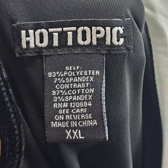 Hot Topic Black & White Collar Velvet Mini Dress Women's Size XXL Fit & Flare - Picture 7 of 11